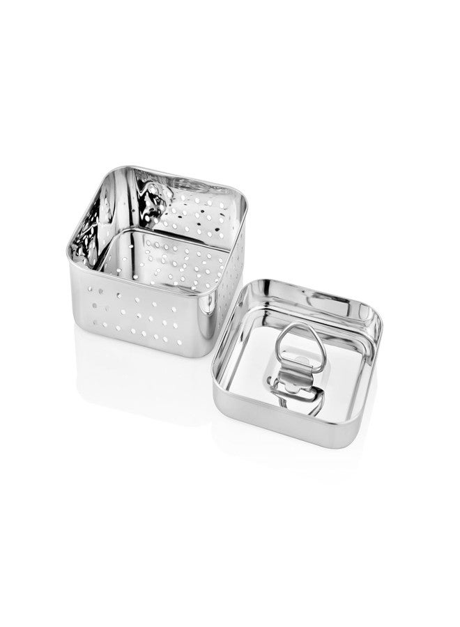 Klassi Kichen Stainless Steel Square Shape Indian Paneer/Mould Maker 450ml Collapsible Strainer (Silver Pack of 1) - Image 1